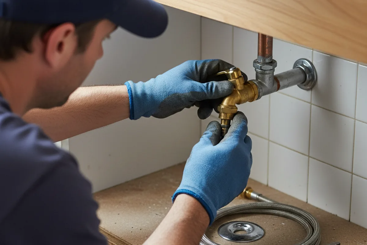 Shutoff valve and fitting work during Burst Pipe Repair in Toledo